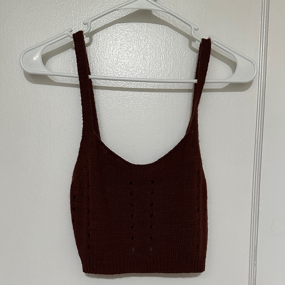 Aeropostale Dark Brown Knit Crop Top